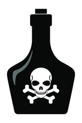 a bottle of poison with skull and crossbones