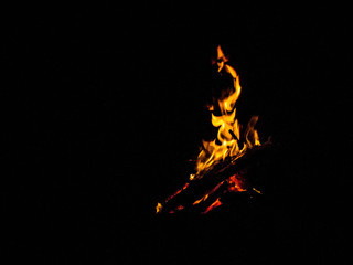fire on a black background