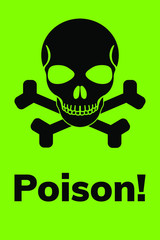 poison poster with skull and crossbones vector vertical