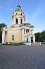 Fototapeta na wymiar Church of St. Nicholas the Wonderworker in the estate of Grebnevo. Moscow region, Russia