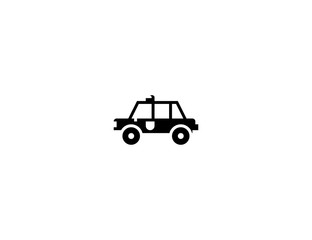 Police car vector flat icon. Isolated police car vehicle emoji illustration