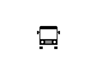 Oncoming Bus vector flat icon. Isolated City passenger bus illustration