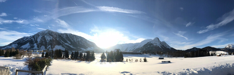 panorama picture from a snow run