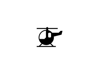 Helicopter vector flat icon. Isolated chopper emoji illustration
