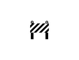 Road Construction vector flat icon. Isolated under construction barrier, barricade illustration