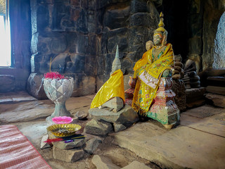 Siem Reap, Cambodia, December 29, 2019: Angkor Wat temple buddha