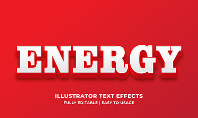 Energy Bold White Red 3d Text Effect