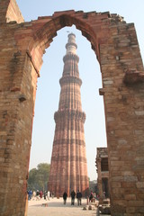 Fototapeta na wymiar qutb minar en inde