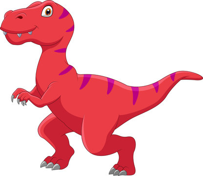 Cute cartoon t rex a walking