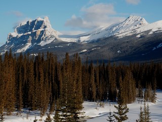 Bow River with Castle Mountain in background , Canadian Rockies  OLYMPUS DIGITAL CAMERA