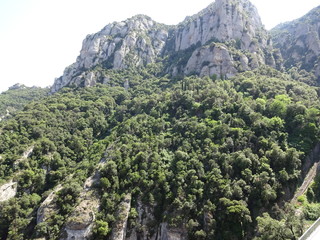 Montserrat - monastery in the mountains in northern Spain