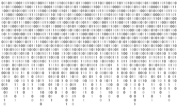 Digital  binary code background. Matrix style program. Random falling numbers.