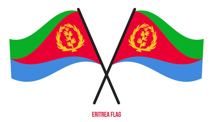 Eritrea Flag Waving Vector Illustration on White Background. Eritrea National Flag