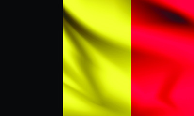 Belgium flag blowing in the wind. part of a series. Belgium waving flag.