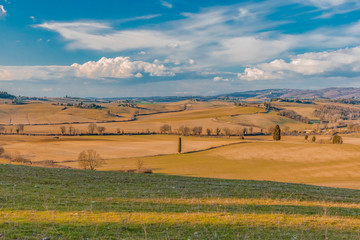 Fototapeta premium Lands of Tuscany in the Province of Siena Italy