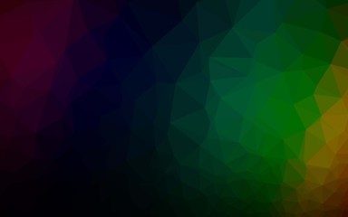 Dark Multicolor, Rainbow vector polygon abstract backdrop. Brand new colorful illustration in with gradient. New texture for your design.