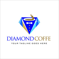 Diamond Coffee logo vector