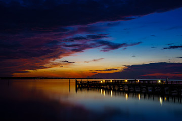 Sunset over Choctawhatchee Bay, Village of Baytowne Wharf, Sandestin, Florida