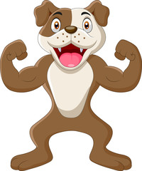 Cartoon Dog Flexing its Muscles
