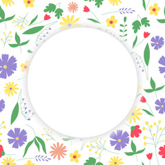 floral background with white window