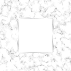 silver blank frame on marble background