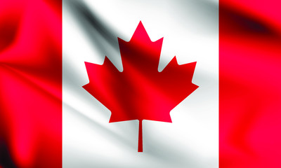 Canada flag blowing in the wind. part of a series. Canada waving flag.