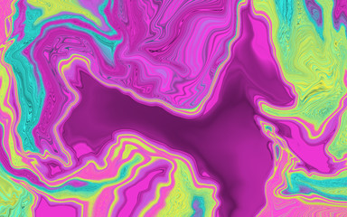 Liquid uneven marble pattern with light highlights. Abstract acrylic background. Texture of a work of art. The effect of fluid art. The abstract artwork is smeared and splattered with paint.