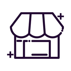 shopping store line style icon