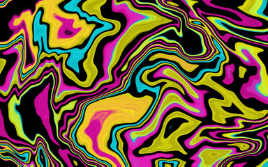 Liquid uneven marble pattern with light highlights. Abstract acrylic background. Texture of a work of art. The effect of fluid art. The abstract artwork is smeared and splattered with paint.