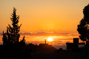 This beautiful sunset created a magnificent silhouette, Tel Aviv 