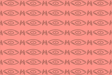 Abstract, ethnic, horizontal repeated patterns like eyes. Vector drawing. It can be used as textiles, fabric, wallpaper, banner, background, wrapping paper, poster, printing etc.