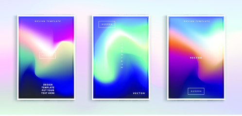 Naklejka premium Minimal modern cover design. Dynamic colorful gradients. Future geometric patterns. Blue, pink, yellow, green, orange, purple placard poster template.