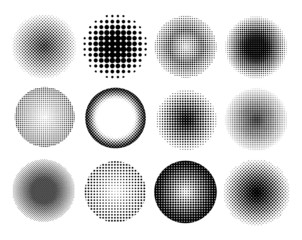 Abstract halftone circles design.