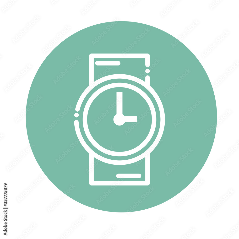 Poster nice clock block and flat style icon