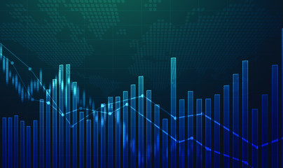 Candle stick graph chart of stock market investment trading, Bullish point, Bearish point. trend of graph vector design.