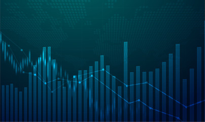 Candle stick graph chart of stock market investment trading, Bullish point, Bearish point. trend of graph vector design.