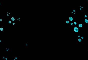 Dark BLUE vector background with bubble shapes.