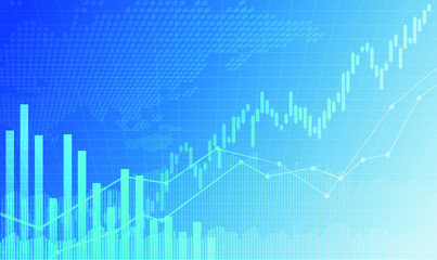 Fototapeta premium Candle stick graph chart of stock market investment trading, Bullish point, Bearish point. trend of graph vector design.