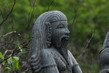 Fototapeta na wymiar A beautiful stone sculpture in south indian hindu temple