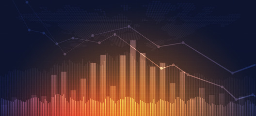 Candle stick graph chart of stock market investment trading, Bullish point, Bearish point. trend of graph vector design.