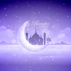 Obraz na płótnie Canvas Ramadan Kareem illustration Greeting card with calligraphy