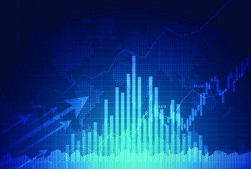 Candle stick graph chart of stock market investment trading, Bullish point, Bearish point. trend of graph vector design.