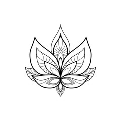 Ethnic Mandala ornament isolated on white background. Henna tattoo design. Vector illustration