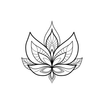 Ethnic Mandala ornament isolated on white background. Henna tattoo design. Vector illustration