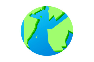 Earth globe in white blackground illustration