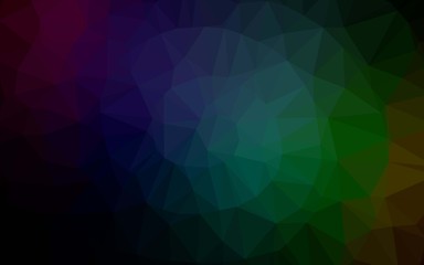 Obraz premium Dark Multicolor, Rainbow vector triangle mosaic template. A completely new color illustration in a vague style. Textured pattern for background.