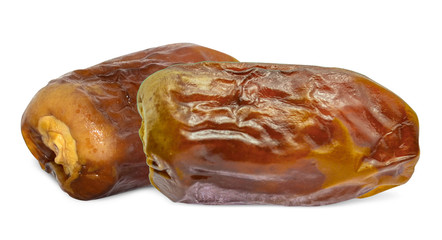 Medjool dates from above isolated on white background