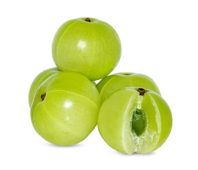 Indian gooseberry isolated on white background  clipping path