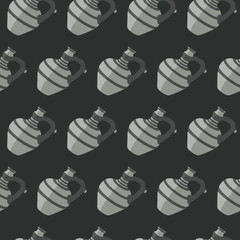 Vector illustration vintage water jugs seamless pattern