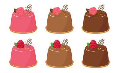 グラサージュ_ミロワール_ケーキのイラストセット